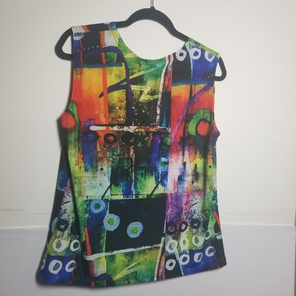 Damee Women's Mock Denim Print Mesh Sheer Jacket w/ Shell Twin Set Sz M - Picture 5 of 6